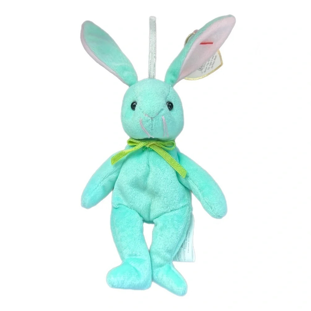 Collectible Basket Beanie Babies TY HIPPITY 2001 Retired 7 Inch Bunny Rabbit Tag